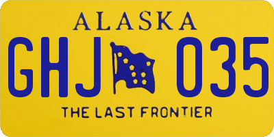 AK license plate GHJ035
