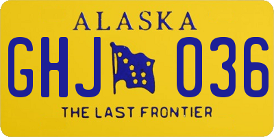 AK license plate GHJ036