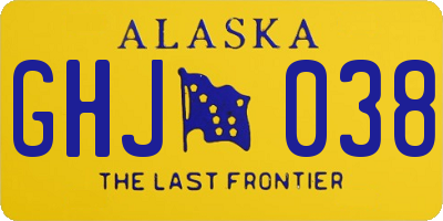 AK license plate GHJ038