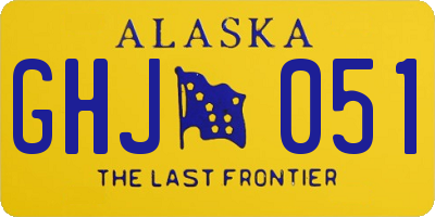 AK license plate GHJ051