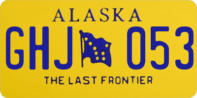AK license plate GHJ053