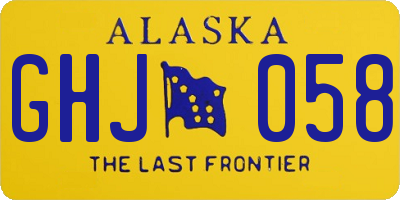 AK license plate GHJ058
