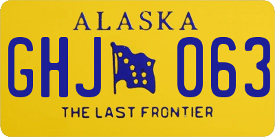 AK license plate GHJ063