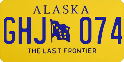 AK license plate GHJ074