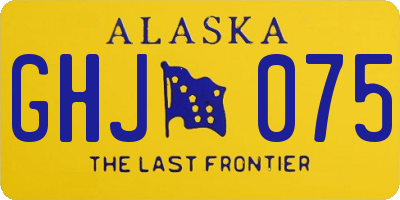 AK license plate GHJ075