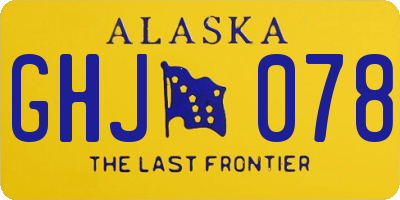 AK license plate GHJ078