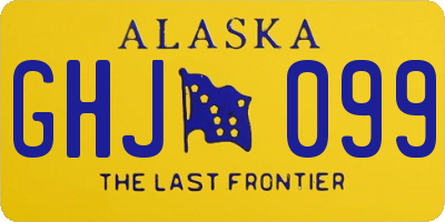 AK license plate GHJ099