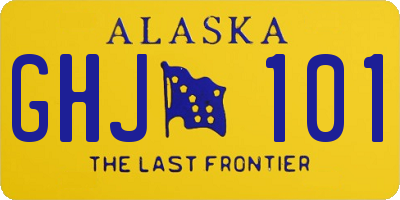 AK license plate GHJ101