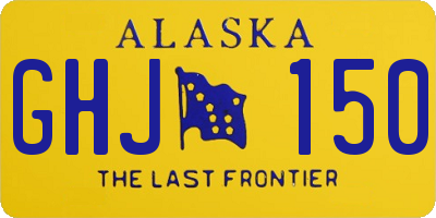 AK license plate GHJ150