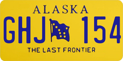 AK license plate GHJ154