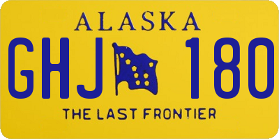 AK license plate GHJ180