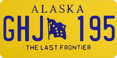 AK license plate GHJ195