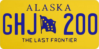 AK license plate GHJ200