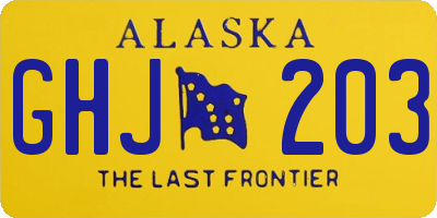 AK license plate GHJ203