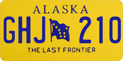AK license plate GHJ210