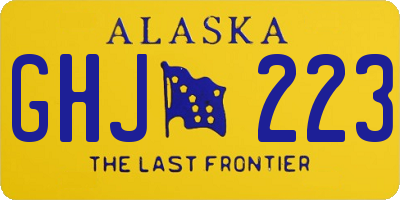 AK license plate GHJ223