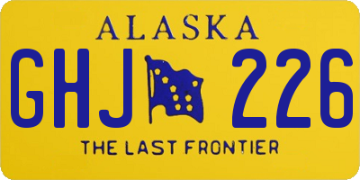 AK license plate GHJ226