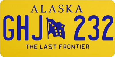 AK license plate GHJ232