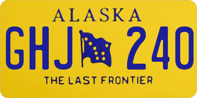 AK license plate GHJ240