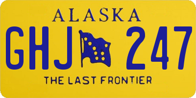 AK license plate GHJ247