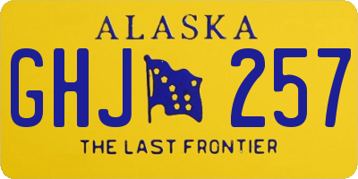AK license plate GHJ257