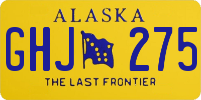 AK license plate GHJ275