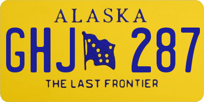 AK license plate GHJ287