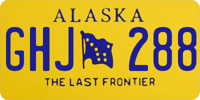 AK license plate GHJ288