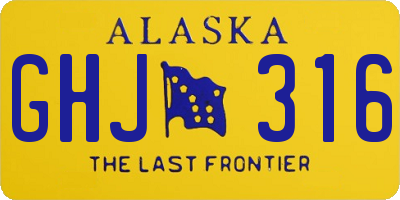 AK license plate GHJ316