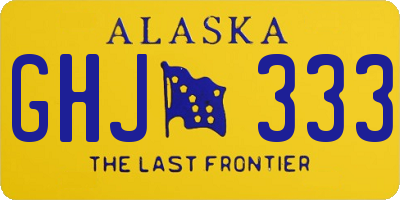 AK license plate GHJ333