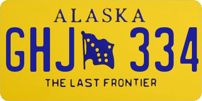 AK license plate GHJ334
