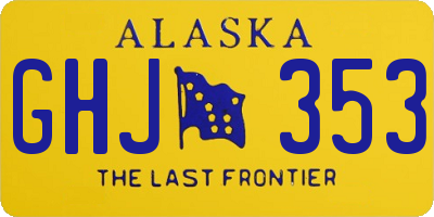 AK license plate GHJ353