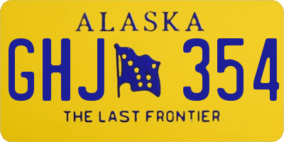 AK license plate GHJ354