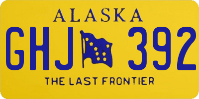 AK license plate GHJ392