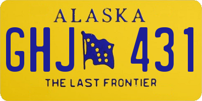 AK license plate GHJ431