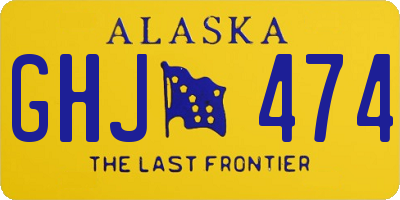 AK license plate GHJ474