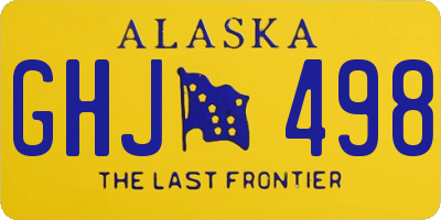 AK license plate GHJ498