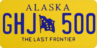 AK license plate GHJ500