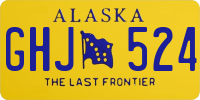 AK license plate GHJ524