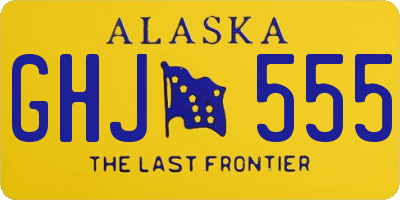 AK license plate GHJ555