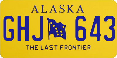 AK license plate GHJ643