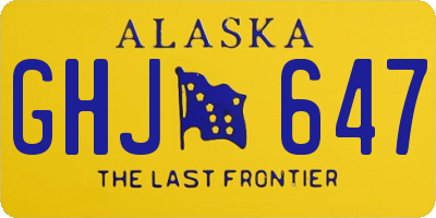 AK license plate GHJ647