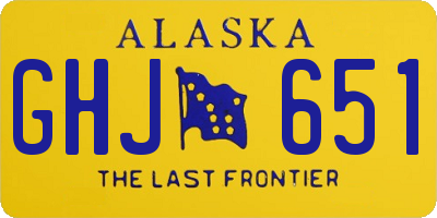 AK license plate GHJ651