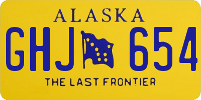 AK license plate GHJ654