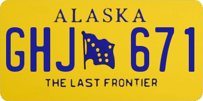 AK license plate GHJ671