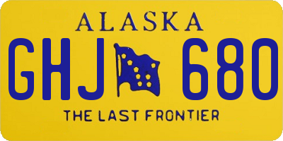 AK license plate GHJ680