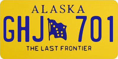 AK license plate GHJ701