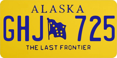 AK license plate GHJ725
