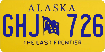 AK license plate GHJ726
