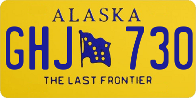 AK license plate GHJ730